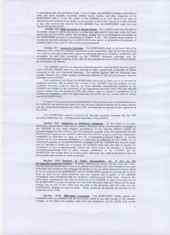 SP ALLOWS GOV. TAN TO BORROW Php 800 MILLION FROM LBP