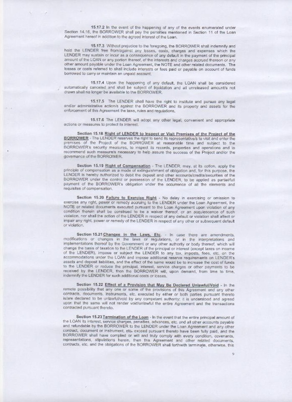 SP ALLOWS GOV. TAN TO BORROW Php 800 MILLION FROM LBP