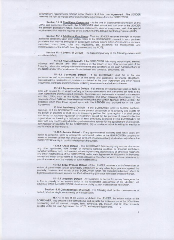 SP ALLOWS GOV. TAN TO BORROW Php 800 MILLION FROM LBP