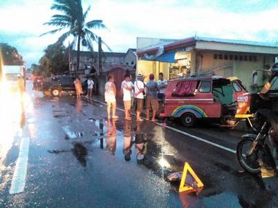 DOWNPOUR BLAMED FOR VEHICULAR ACCIDENT IN MATOBATO