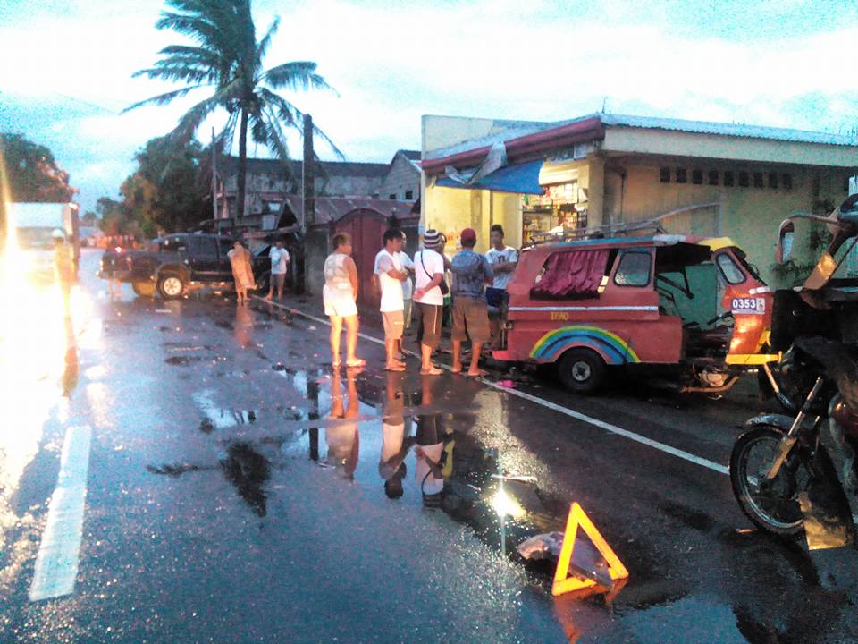 DOWNPOUR BLAMED FOR VEHICULAR ACCIDENT IN MATOBATO