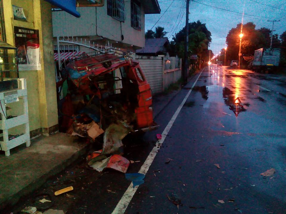 DOWNPOUR BLAMED FOR VEHICULAR ACCIDENT IN MATOBATO