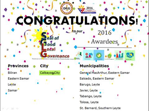 MAYOR AQUINO: SGLG AWARD, A TEAMWORK OF CALBAYOGNONS