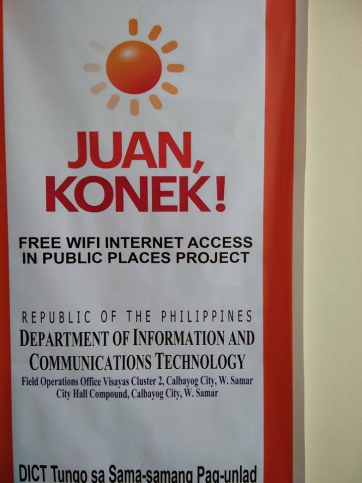 FREE WIFI FOR INSTALLATION AND OPERATION IN CALBAYOG