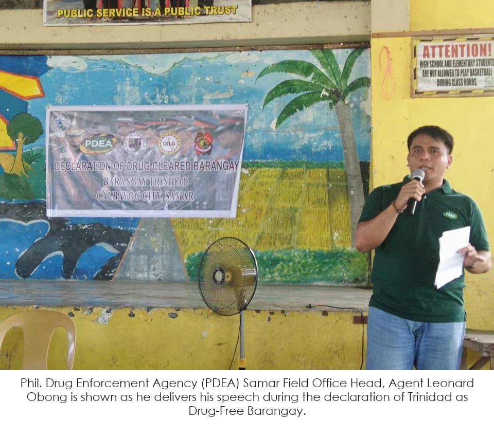 PDEA DECLARES 2ND DRUG-CLEARED BARANGAY IN CALBAYOG CITY