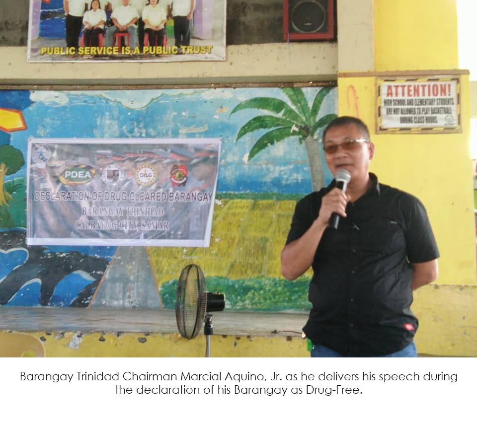 PDEA DECLARES 2ND DRUG-CLEARED BARANGAY IN CALBAYOG CITY