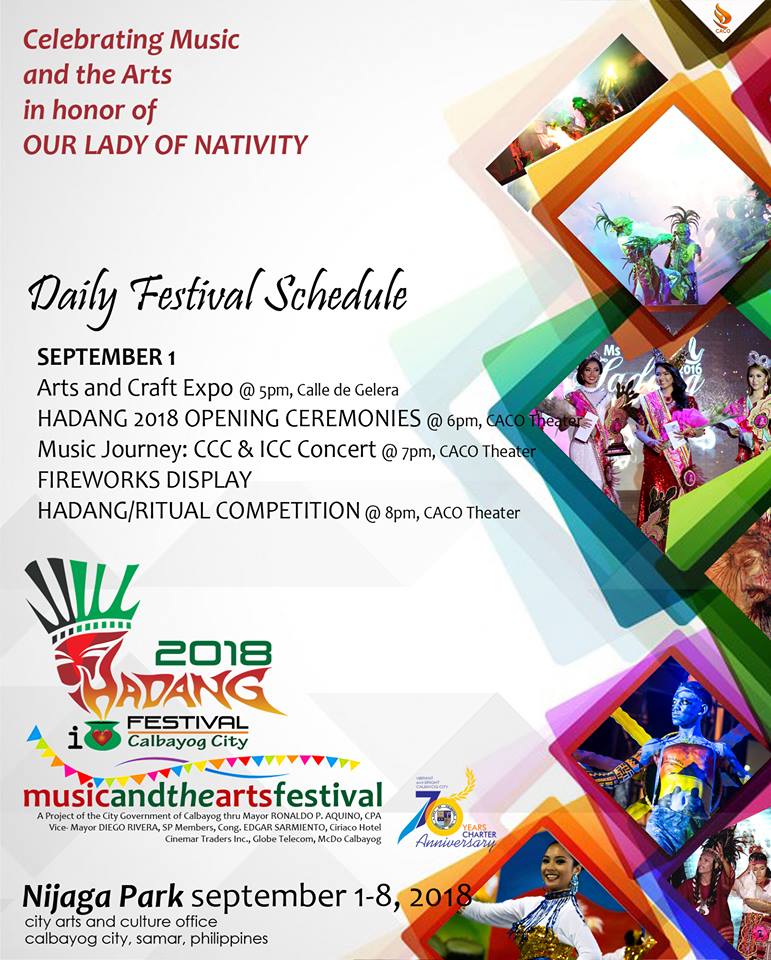 22 YEARS OF CELEBRATING MUSIC AND THE ARTS:  HADANG FESTIVAL IN HONOR OF OUR LADY OF NATIVITY IN THE 70 DAYS COUNTDOWN TO 70 YEARS CHARTER ANNIVERSARY.