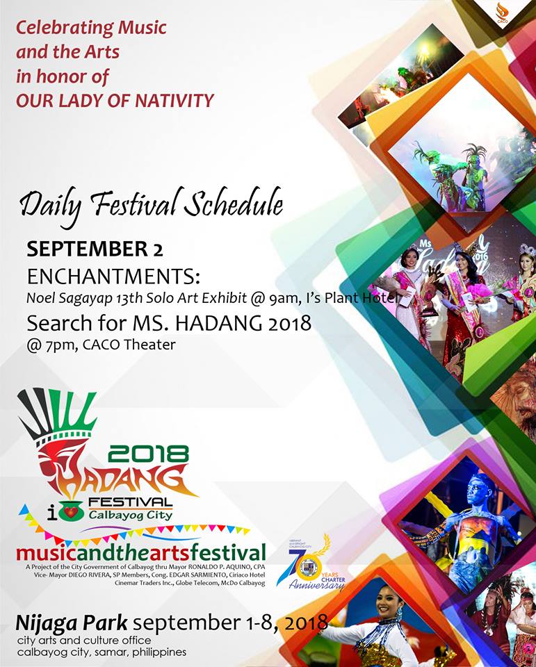 22 YEARS OF CELEBRATING MUSIC AND THE ARTS:  HADANG FESTIVAL IN HONOR OF OUR LADY OF NATIVITY IN THE 70 DAYS COUNTDOWN TO 70 YEARS CHARTER ANNIVERSARY.