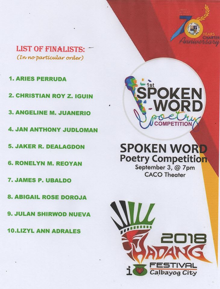 22 YEARS OF CELEBRATING MUSIC AND THE ARTS:  HADANG FESTIVAL IN HONOR OF OUR LADY OF NATIVITY IN THE 70 DAYS COUNTDOWN TO 70 YEARS CHARTER ANNIVERSARY.