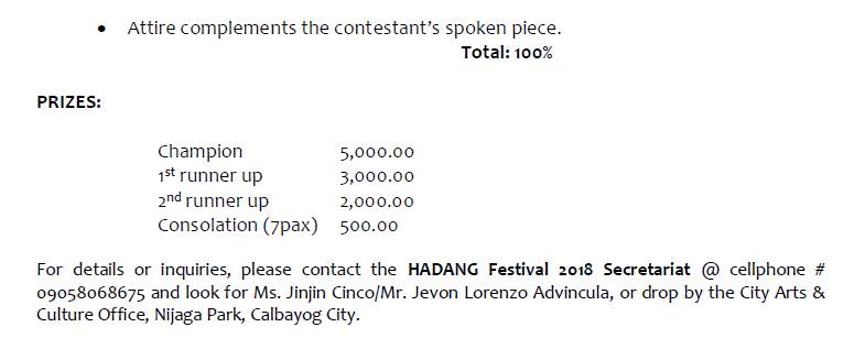 22 YEARS OF CELEBRATING MUSIC AND THE ARTS:  HADANG FESTIVAL IN HONOR OF OUR LADY OF NATIVITY IN THE 70 DAYS COUNTDOWN TO 70 YEARS CHARTER ANNIVERSARY.