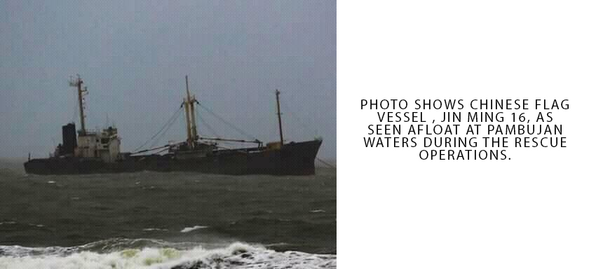 CREW RESCUED FROM CHINESE VESSEL