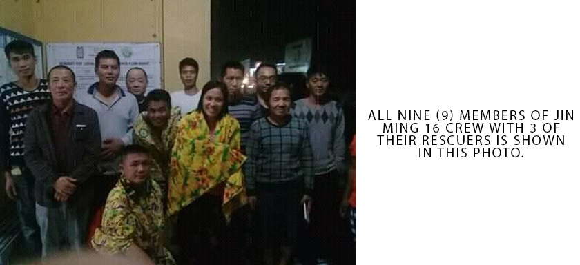 CREW RESCUED FROM CHINESE VESSEL