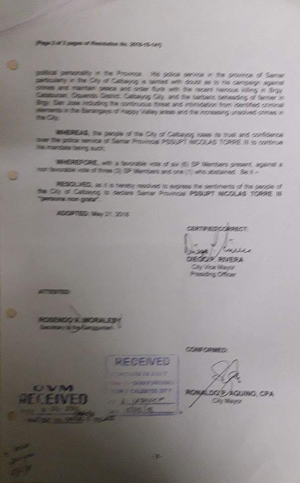 LGU CALBAYOG COMMENDS AFP, PNP FOR THE ORDERLY AND PEACEFUL MAY 2018 BSK ELECTIONS